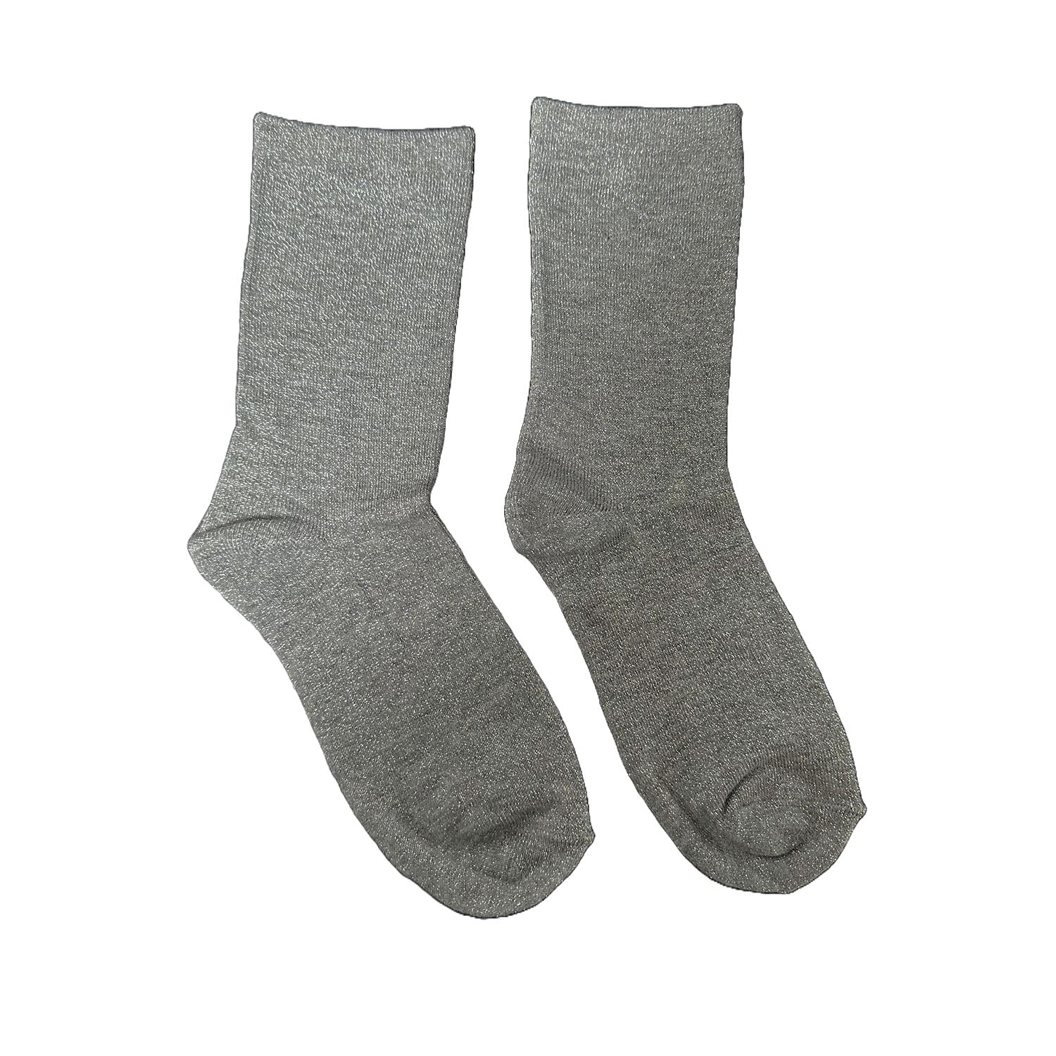 FLOOF Women's Sparkly Silver Twinkle Toes Socks - Comfortable & Stylish for Parties, Holidays & Everyday Wear