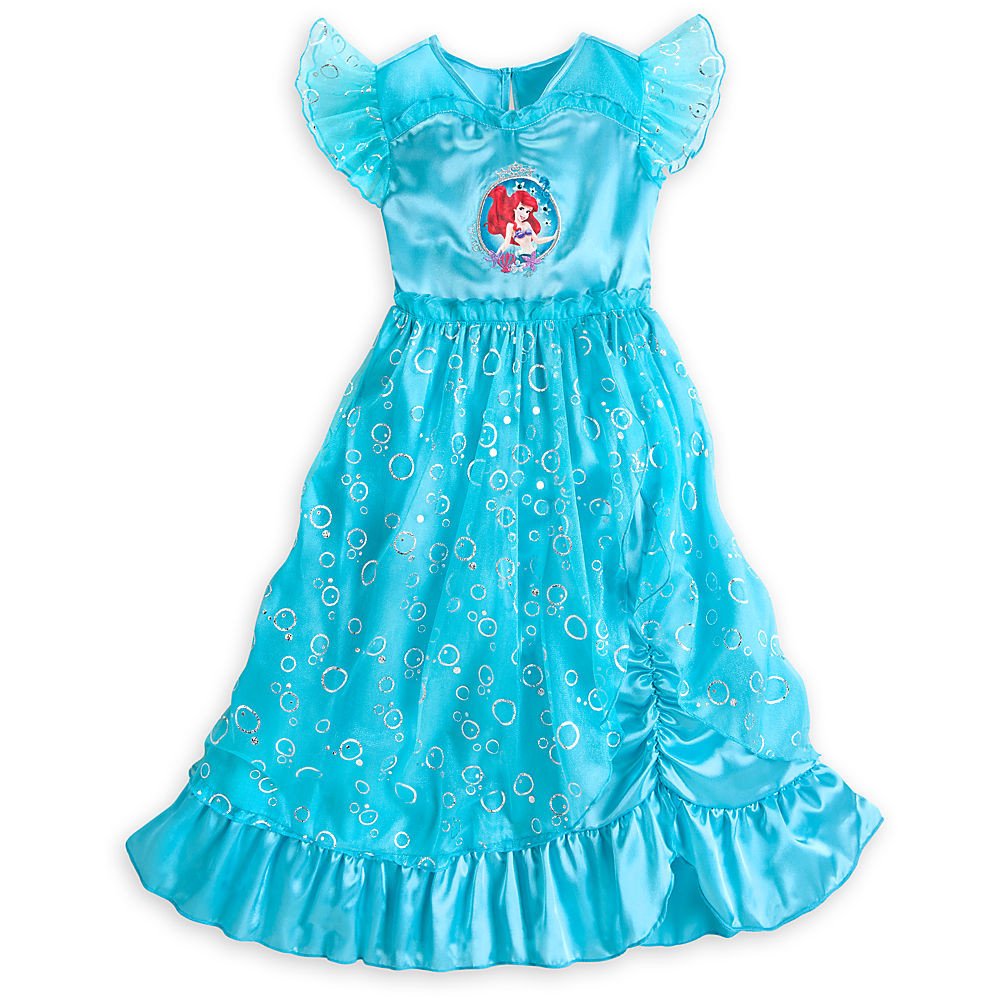 Disney Store Deluxe Ariel The Little Mermaid Nightgown for Girls - Soft & Comfortable Sleepwear for Kids, Perfect for Bedtime & Sleepovers (2015 Edition)