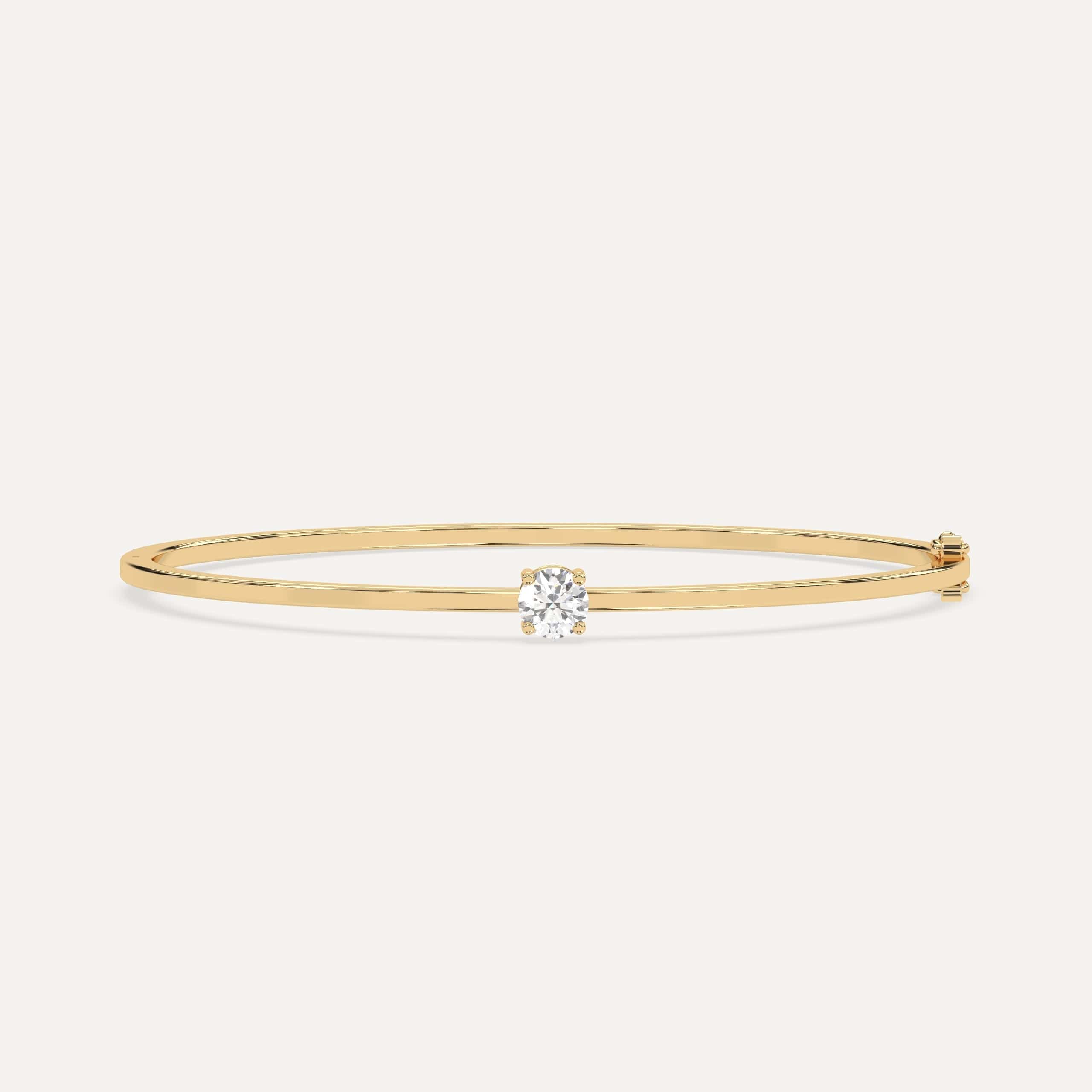 1/2 Carat Round Diamond Solitaire Bangle Bracelet - Elegant & Timeless Jewelry for Women, Perfect for Weddings, Anniversaries & Special Occasions