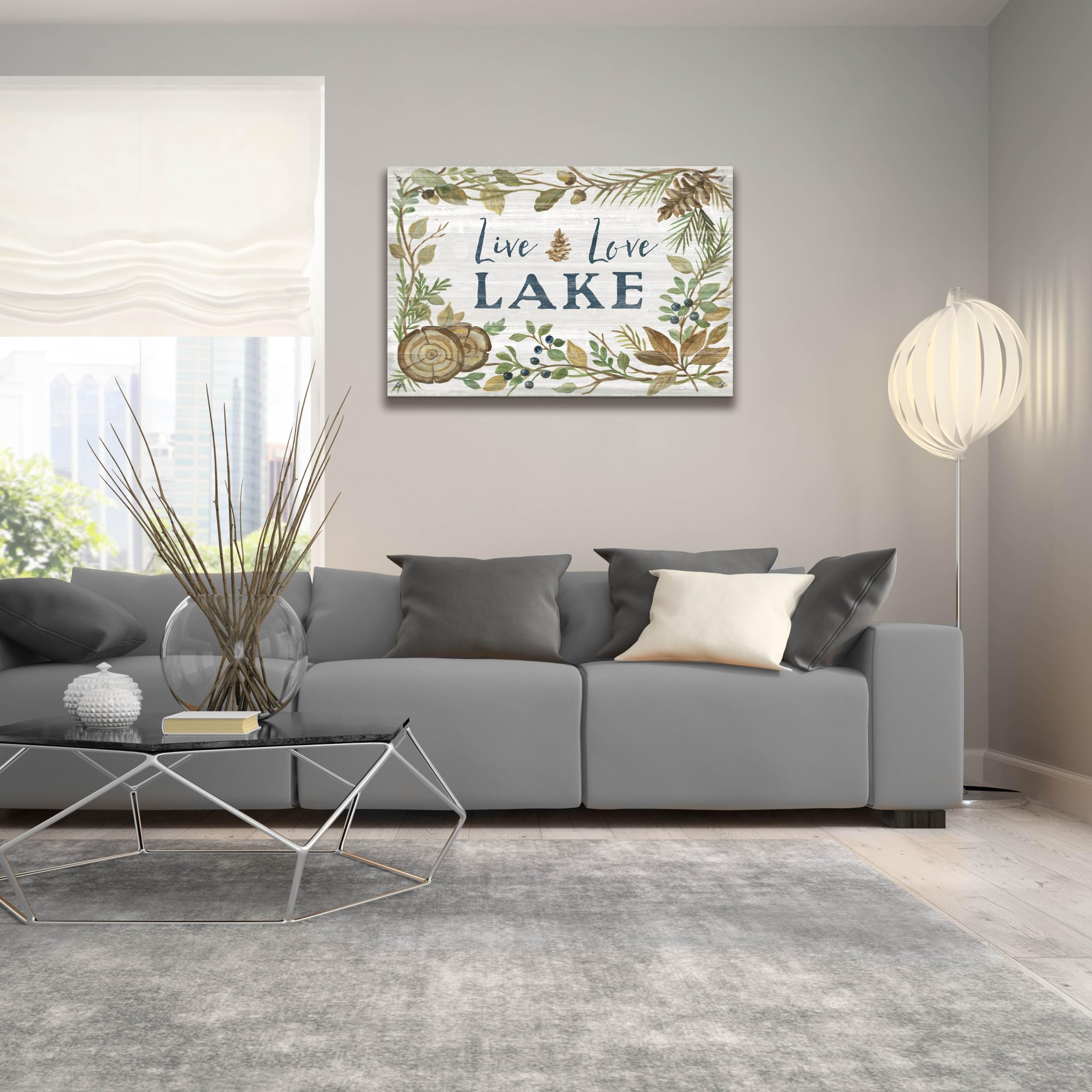 Silvia Vassileva Lakeside Retreat III Acrylic Glass Wall Art - 36x24 Inches Modern Abstract Painting for Living Room, Bedroom & Office Decor