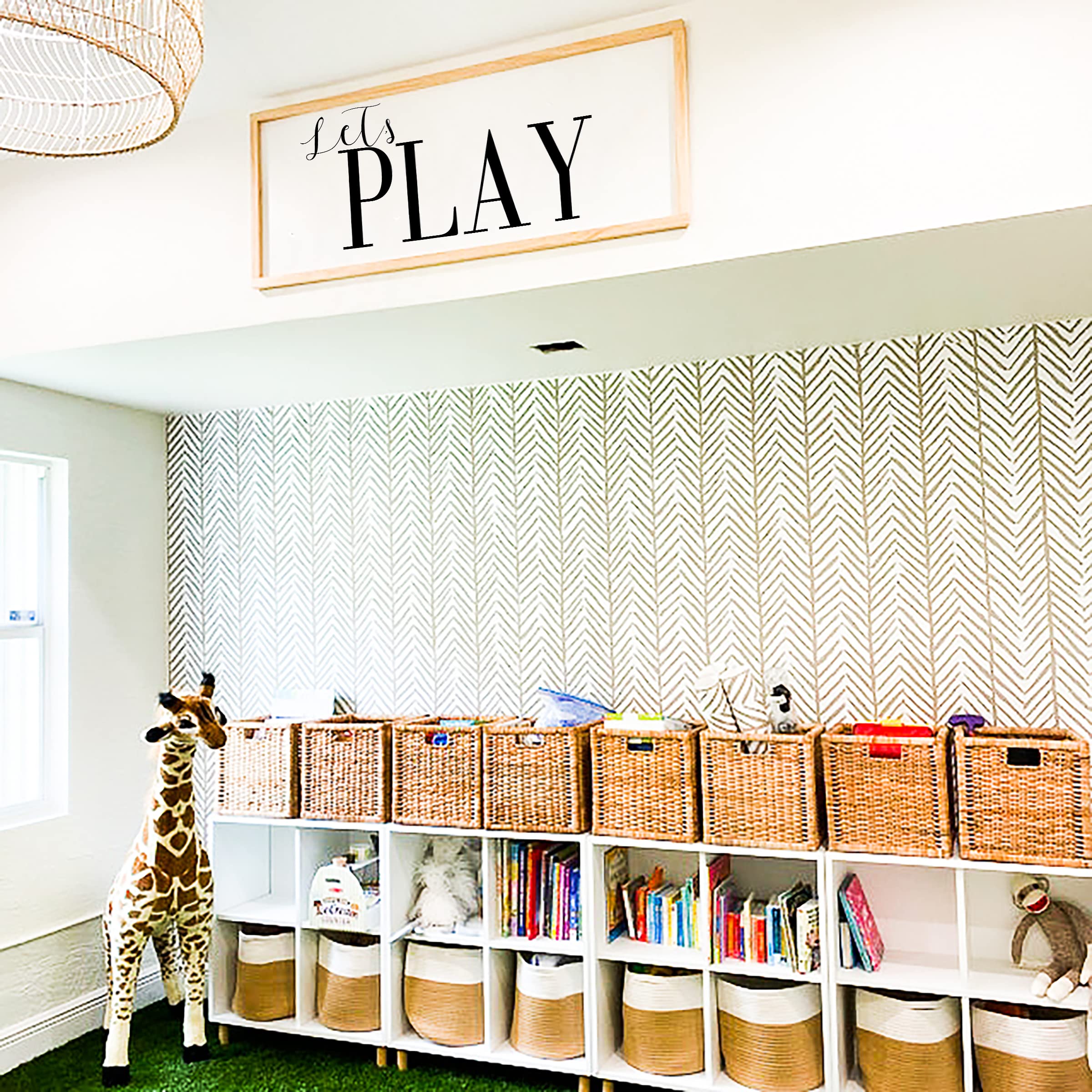 Playroom Wall Decor - Let's Play Sign for Kids' Playroom - Playroom Wall Art & Play Sign - Perfect for Nursery, Daycare, or Home Play Area