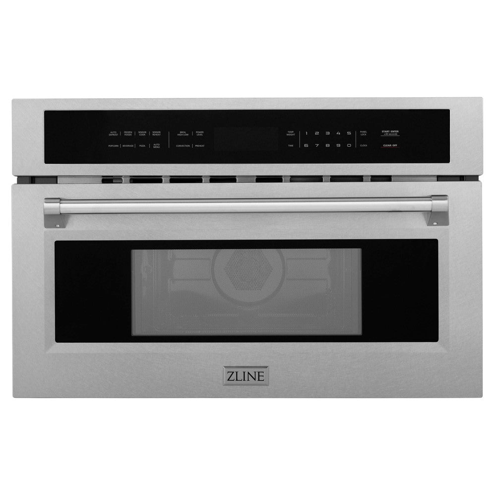 ZLINE 30 Inch Built-In Convection Microwave Oven - 1.6 cu ft Capacity, Satin Stainless Steel Finish with Speed & Sensor Cooking (MWO 30 SS) - Perfect for Modern Kitchens, Small Spaces & Quick Meal Prep