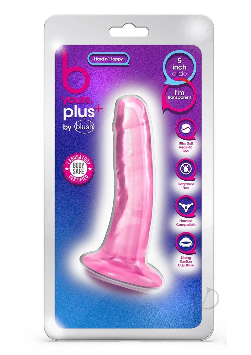 B Yours Plus Hard n' Happy Realistic Dildo 5 Inch Pink - Lifelike Silicone Adult Toy for Couples & Solo Play, Perfect for Bedroom Fun & Spicing Up Relationships