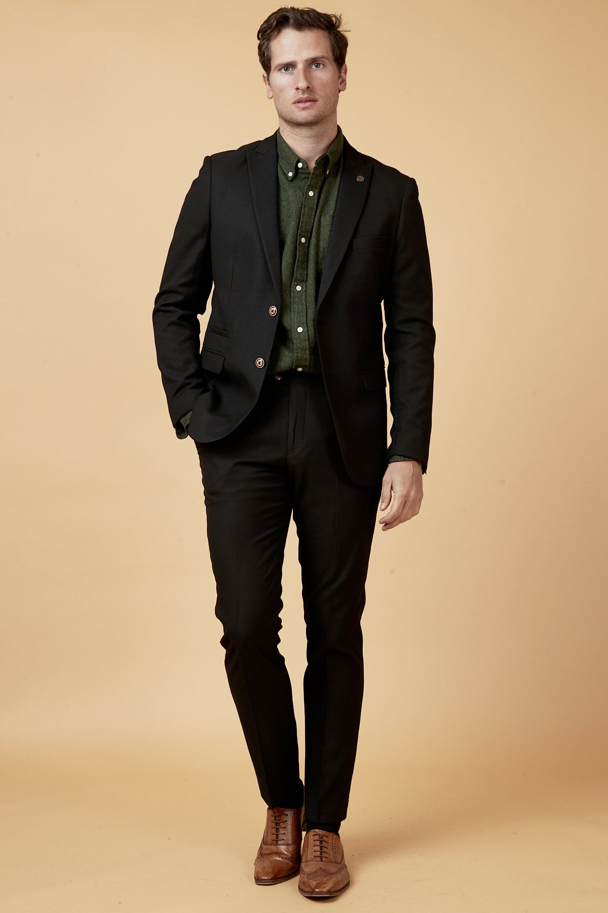 Premium Black Two Piece Suit for Men - Slim Fit Business Formal Wear - Perfect for Office, Interviews & Special Occasions