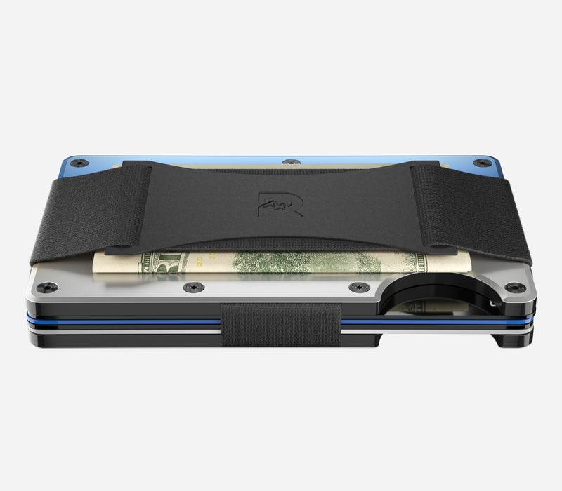 Burnt Titanium Minimalist Wallet with Cash Strap - Slim RFID Blocking Front Pocket Wallet for Men - Perfect for Travel, Business & Everyday Carry