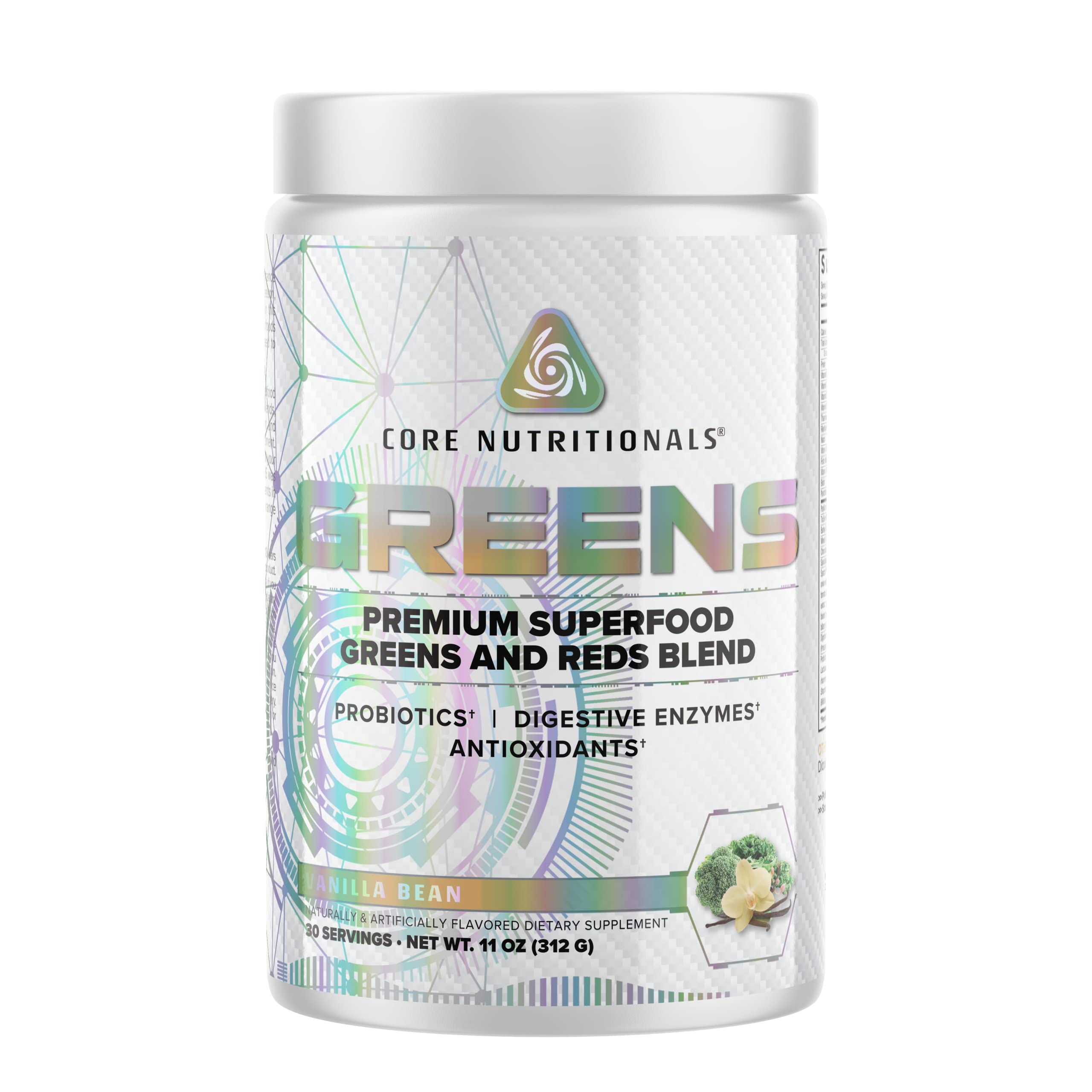 Core Nutritionals Greens Platinum Premium Superfood Greens and Reds Blend - 30 Servings Vanilla Bean | Organic Superfood Powder for Energy, Digestion & Immunity | Perfect for Smoothies, Juices & Healthy Lifestyles