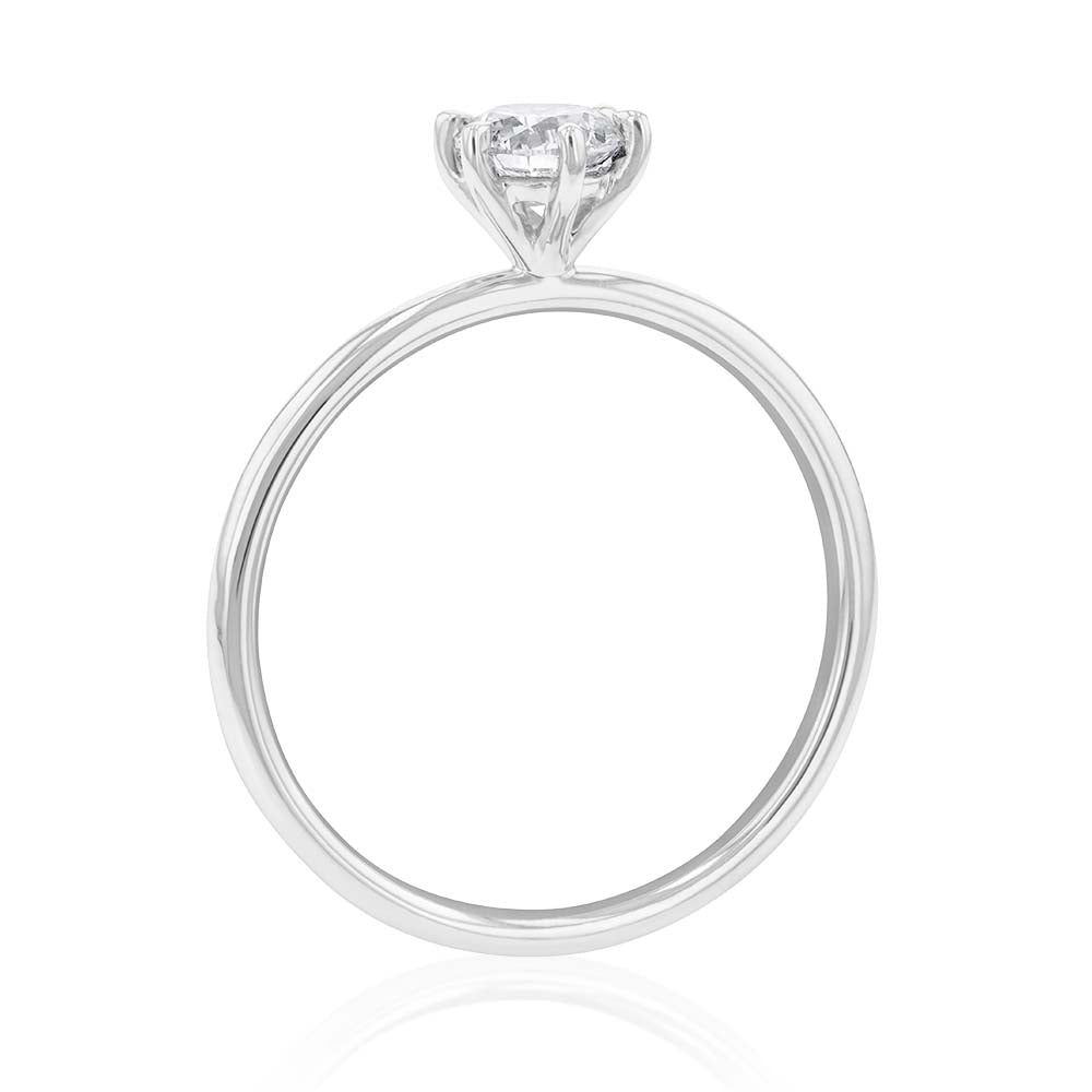 18ct White Gold Solitaire Ring with 0.50 Carat GI SI Certified Diamond - Elegant Engagement & Wedding Ring for Women - Perfect for Proposals, Anniversaries, and Special Occasions
