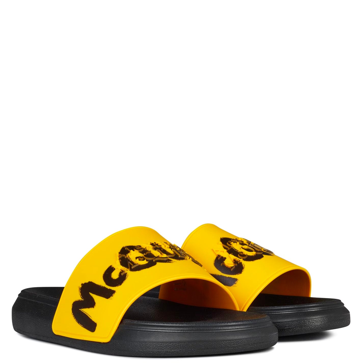 Alexander McQueen Graffiti Sliders - Luxury Designer Slides for Men & Women | Comfortable Summer Sandals for Beach, Pool & Casual Wear