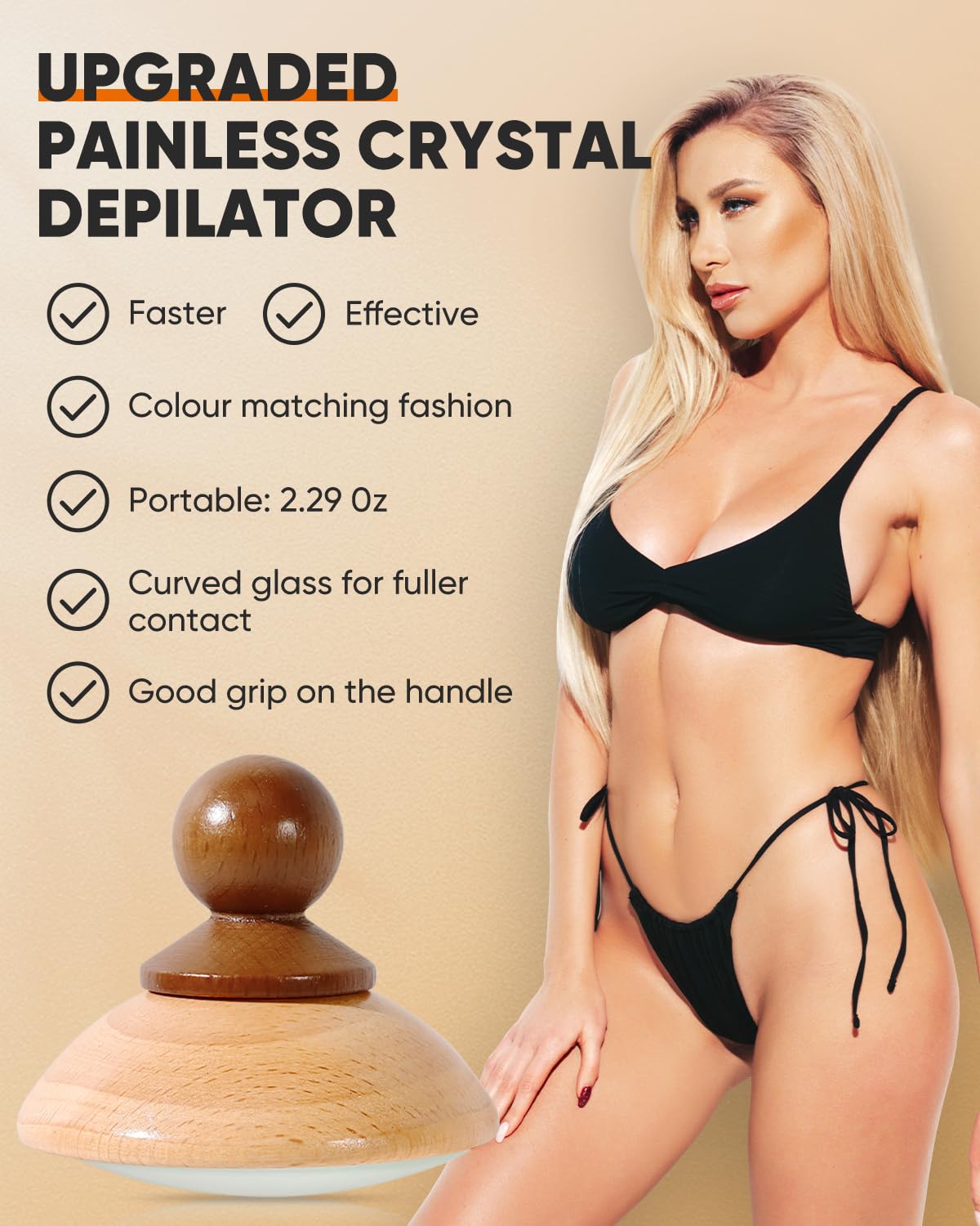 Painless Crystal Hair Eraser for Women & Men - Reusable Magic Hair Removal Stone Tool for Legs, Arms & Back | Smooth Skin at Home & Spa