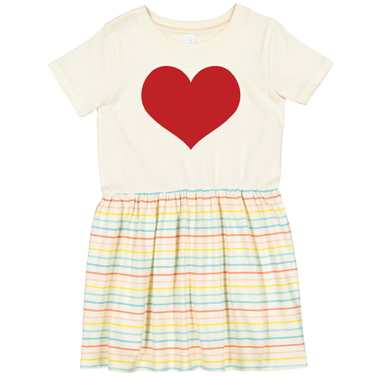 Inktastic Red Heart Valentine Toddler Dress - Cute Heart Print Baby Girl Outfit for Valentine's Day, Holidays & Family Photos