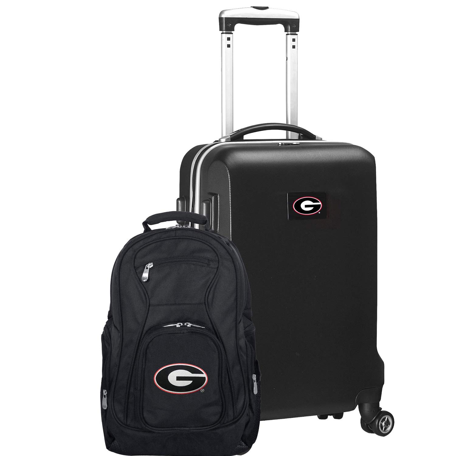 NCAA Deluxe 2-Piece Backpack & Carry-On Luggage Set in Black - Perfect for College Students, Travel & Sports Gear Storage