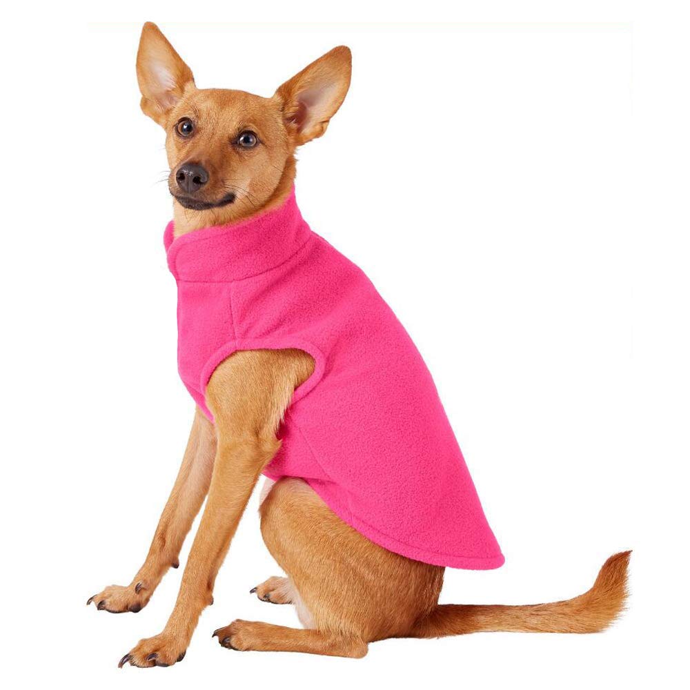 DroolingDog Small Puppy Sweater - Fleece Vest for Chihuahua & Tiny Dogs - XS Size in Rose Pink - Perfect for Winter Walks & Indoor Comfort
