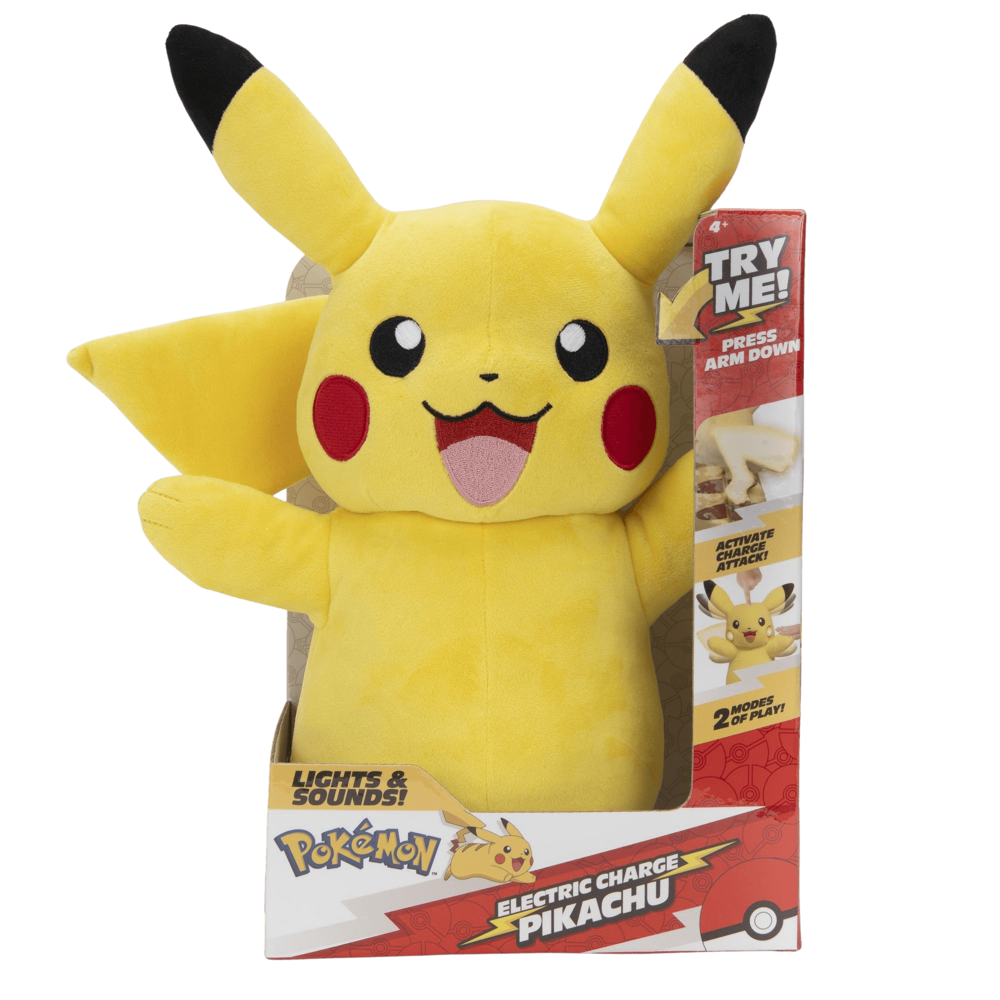 Jazwares Pokemon Plush Electric Charge Pikachu Stuffed Animal (11 Inch) - Perfect for Kids' Gifts, Collectibles & Home Decor