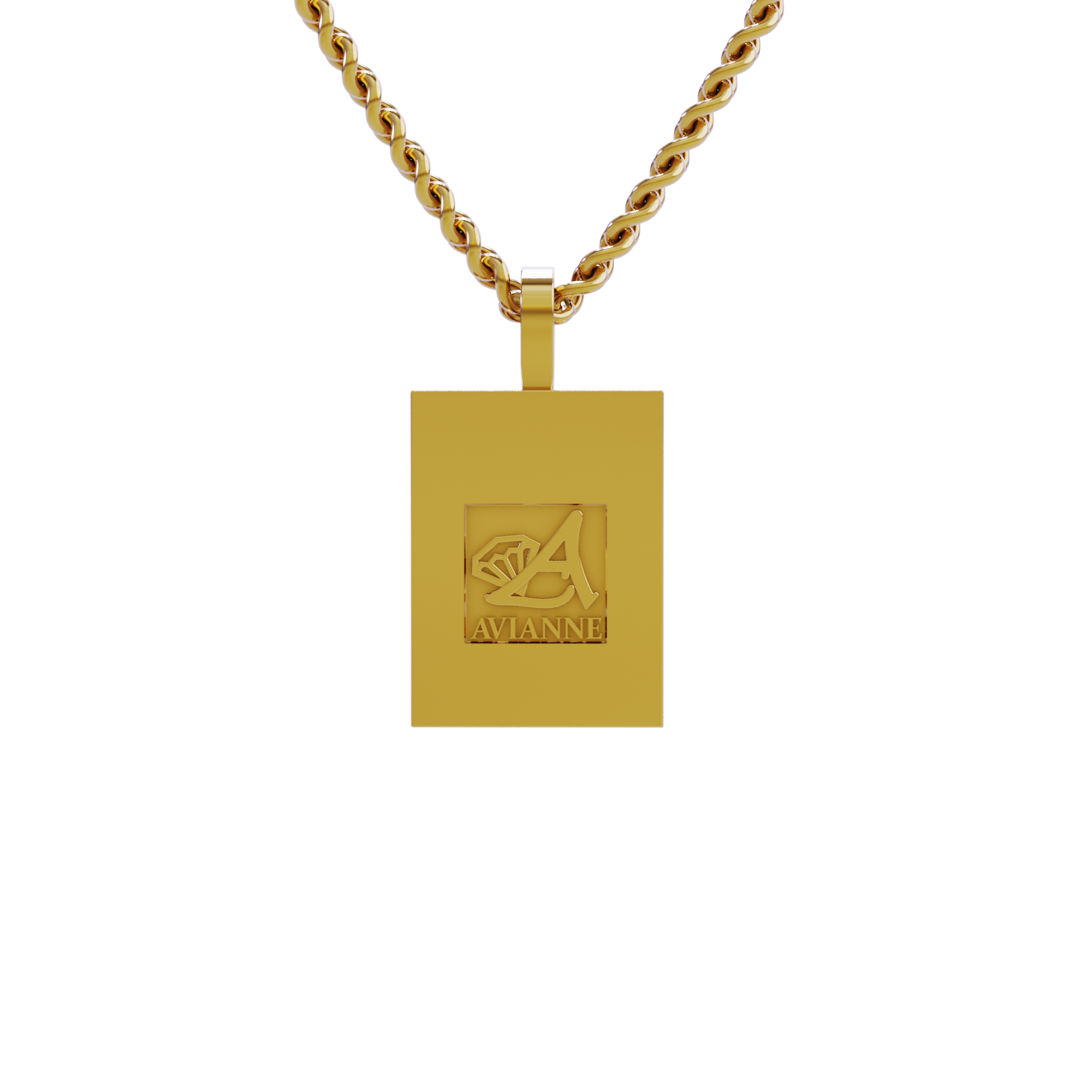 14K Yellow Gold Rectangle Lab Diamond Pendant Necklace - 0.70 Carat Memory Charm for Anniversary, Birthday & Special Occasions | Elegant Jewelry Gift for Women