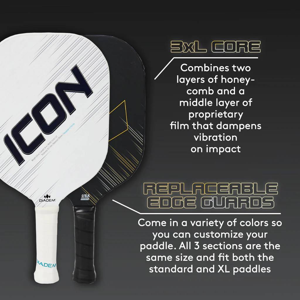 Diadem Icon V2 XL Demo Rental - Premium Pickleball Paddle for Advanced Players | Perfect for Tournament Practice & Club Play