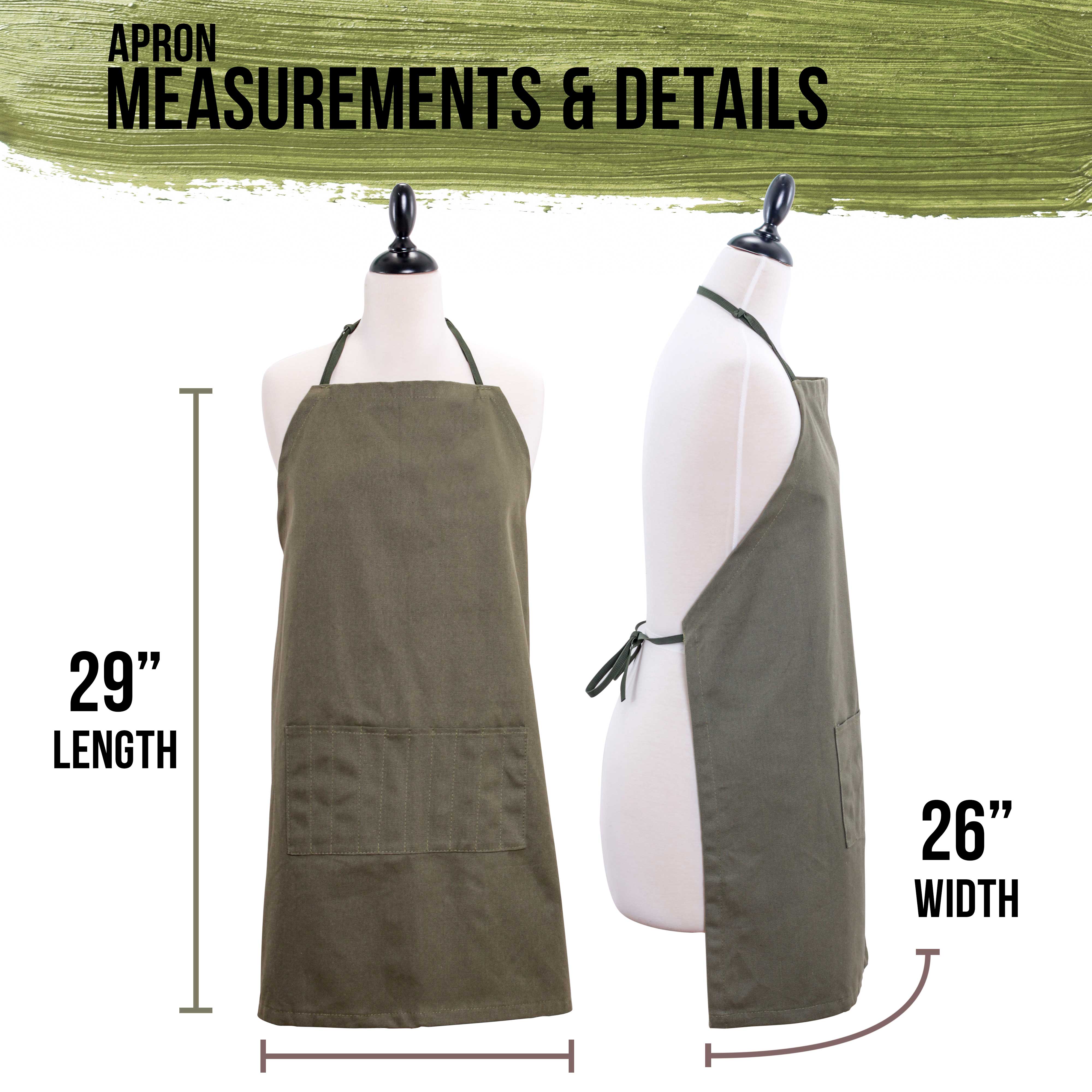 Extra Large Adjustable Artist Apron for Painting - 30 x 25 Inches Waterproof Canvas Smock with Pockets - Perfect for Art Classes, Pottery Studio & DIY Crafts
