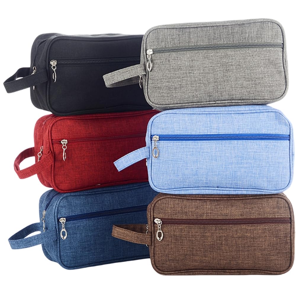 Trawila Travel Toiletry Bag for Women & Men - Water-Resistant Cosmetic Organizer with Divider & Handle - Foldable Makeup Pouch for Brushes, Toiletries & Travel Essentials (Red) - Perfect for Air Travel, Gym & Vacation Packing