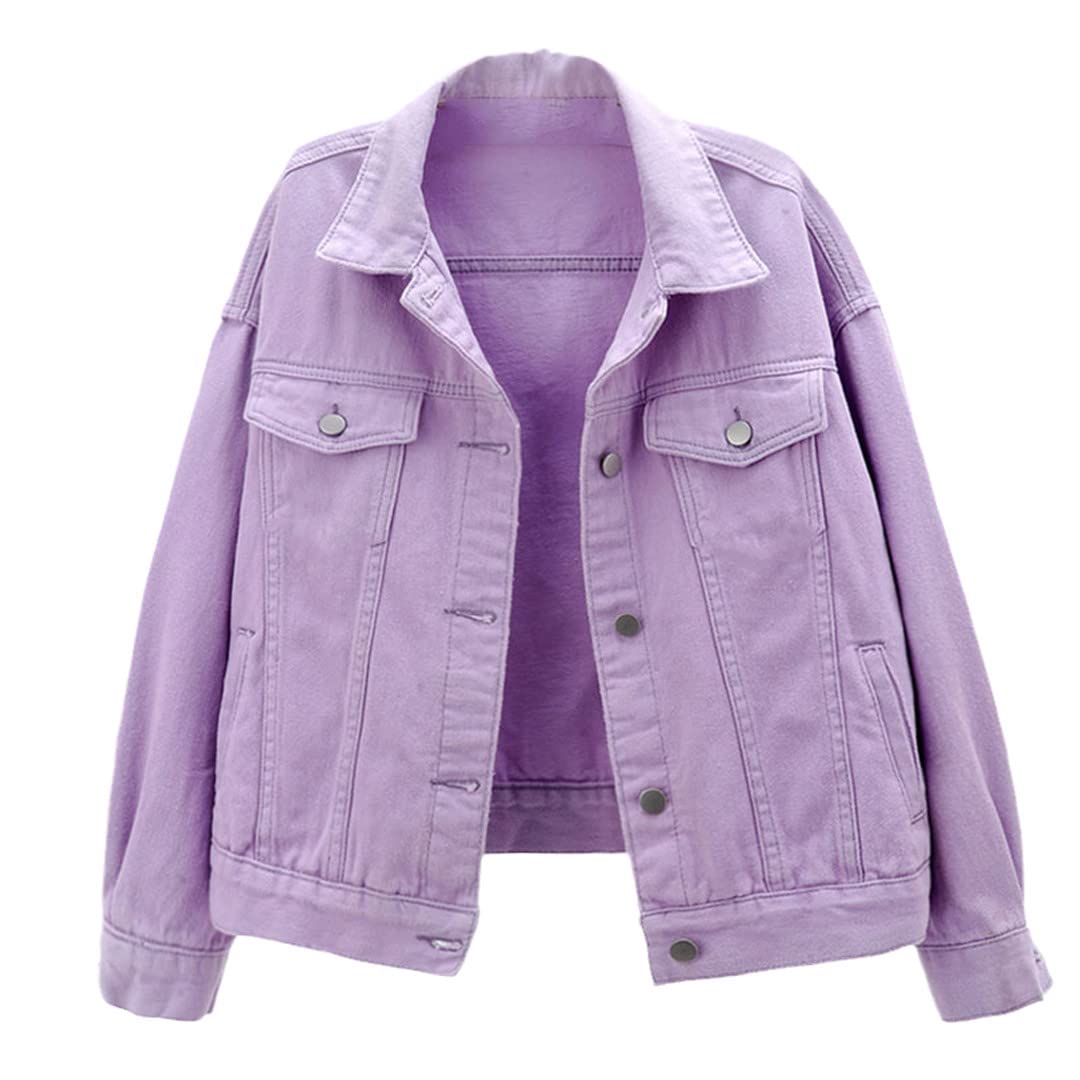 Women's Spring Slim Fit Short Denim Jacket - Cotton Casual Mom & Student Crop Jean Coat | Perfect for Casual Outfits, Layering & Everyday Wear