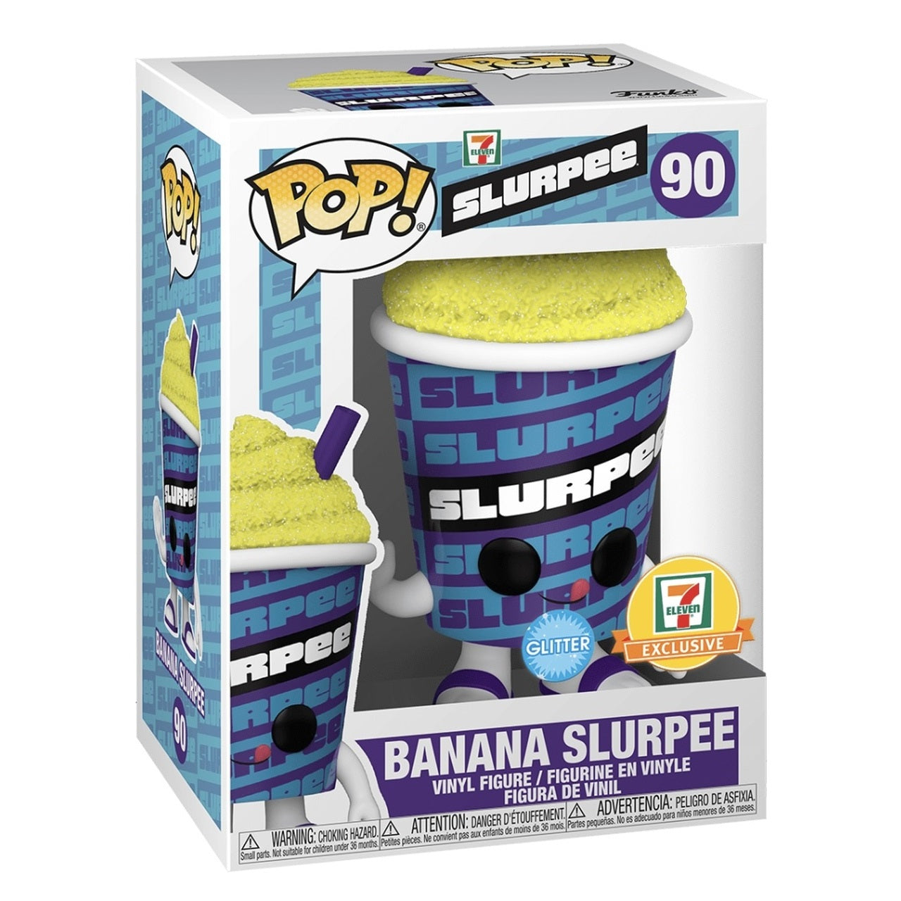 Funko Pop! Vinyl 7-Eleven Banana Slurpee Glitter Figure - Limited Edition Collectible for Anime & Pop Culture Fans | Perfect for Display, Gifts & Office Decor
