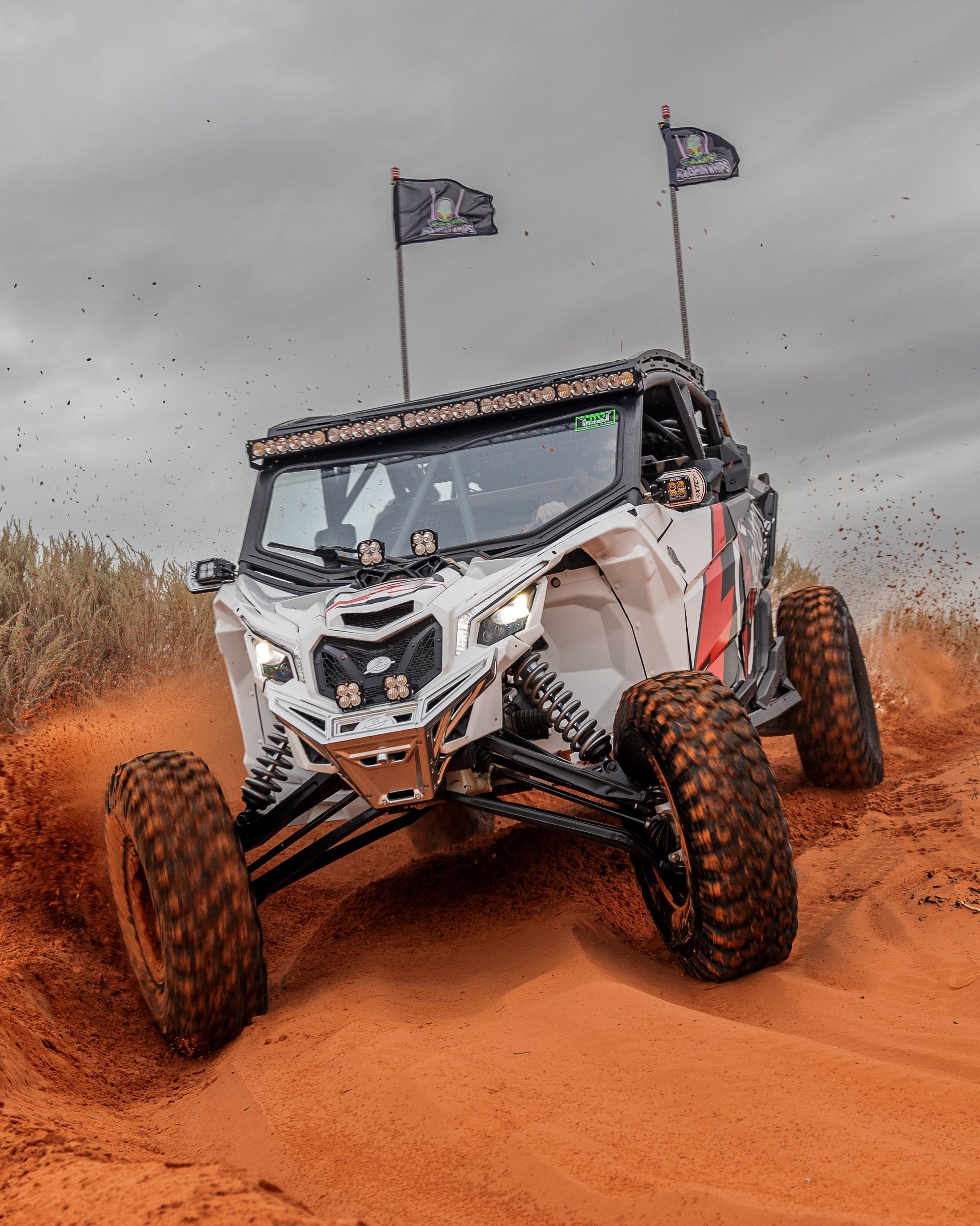 Can Am X3 Maverick Front Winch Bumper (2017-2024) - Machined Billet Aluminum, Clear Anodized Finish - FWB210036 - Perfect for Off-Roading & Trail Adventures