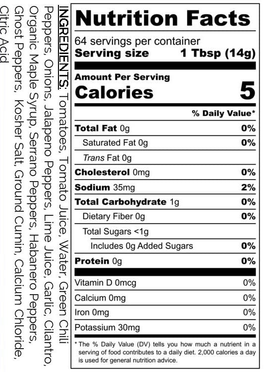 Sixth Day Snacks Ghost Pepper Xtra Hot Salsa 32 oz - Gluten Free, Vegan, Low Sodium Salsa with Fresh Ingredients | Perfect for Tacos, Nachos & Spicy Food Lovers