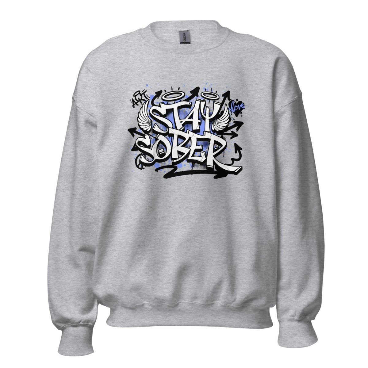 Stay Sober Graffiti Sweater - Trendy Oversized Pullover for Addiction Recovery & Streetwear Fashion | Perfect for Sober Living, Support Groups & Urban Style