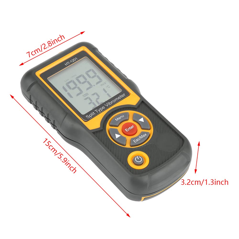 Handheld Vibration Meter - Digital Vibration Sensor Tester with LCD Display | Portable Vibrometer Analyzer for Industrial Equipment, HVAC Systems & Machine Maintenance