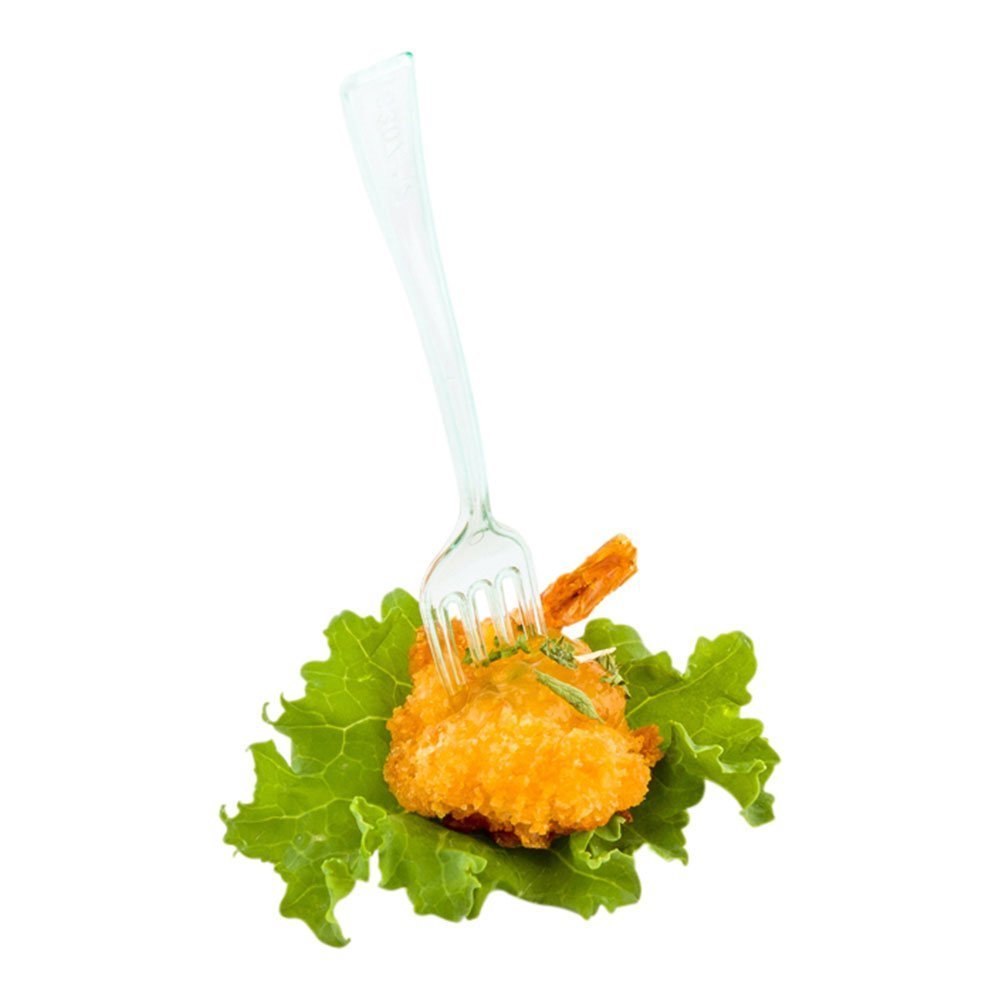 500 Disposable 4 Inch Mini Plastic Forks - Heavy-Duty Appetizer Forks for Hors D'oeuvres, Desserts, Samples (Seagreen) - Perfect for Parties, Weddings, Catering & Events - Ideal for Finger Foods, Canapés, Cake Tasting & Buffet Service