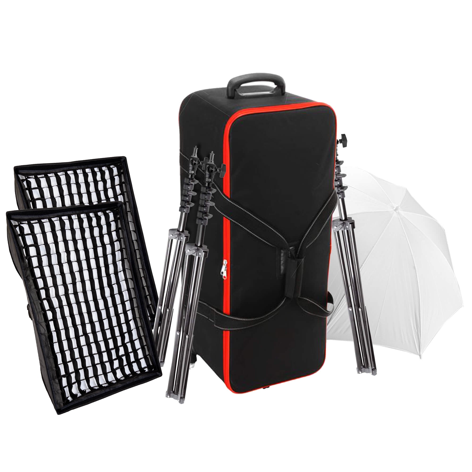 Professional 3-Head Photography Lighting Kit with 2x 60x90cm Softboxes, 1x 40