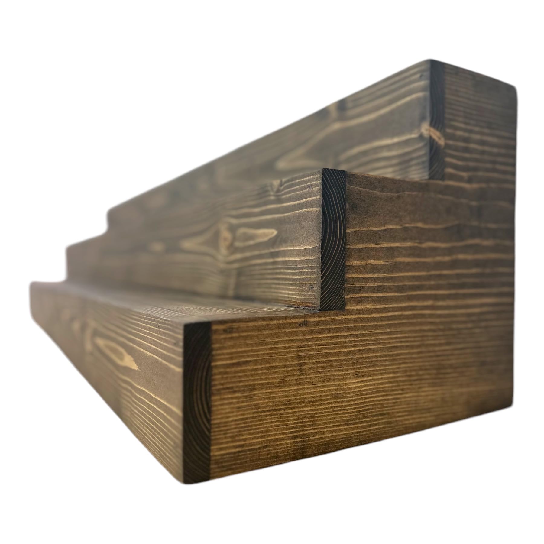 Handmade 3-Tier Wooden Display Shelf for Liquor Bottles & Bar Accessories - 30