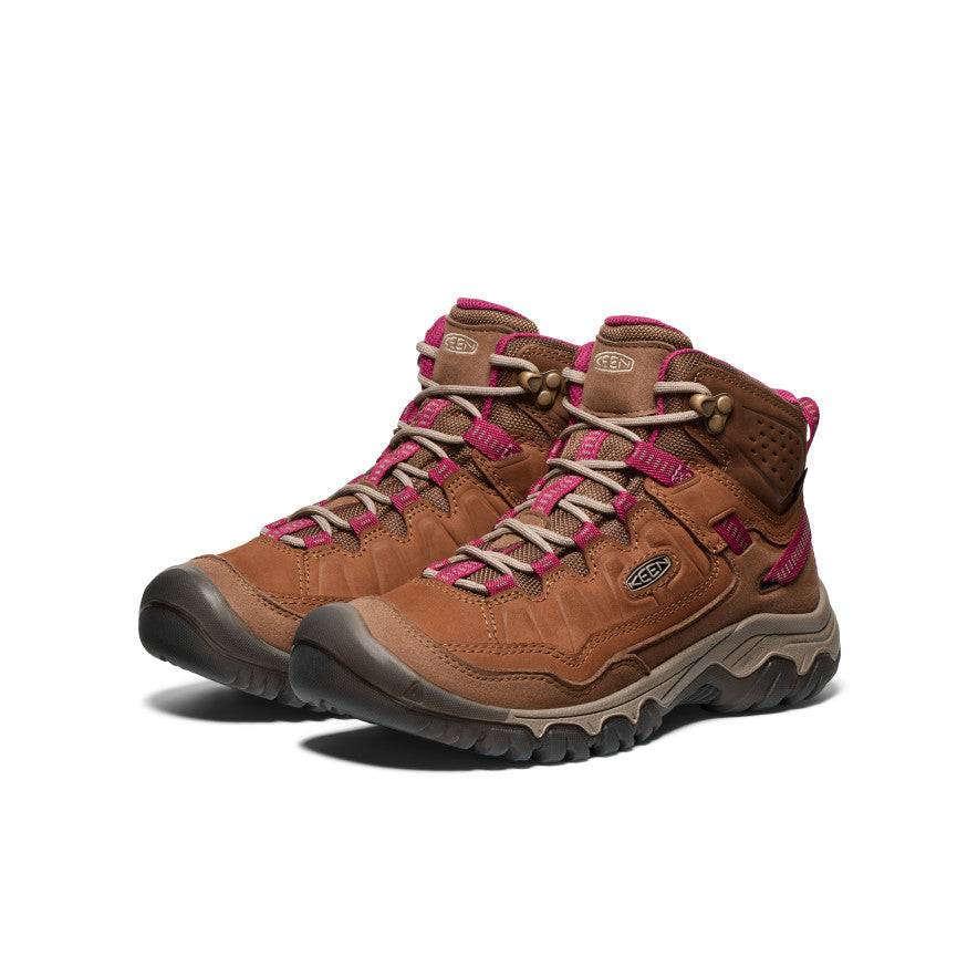 Women's KEEN Targhee IV Waterproof Hiking Boots - Bison/Beaujolais | Lightweight & Durable for Outdoor Adventures, Trail Walking & Backpacking