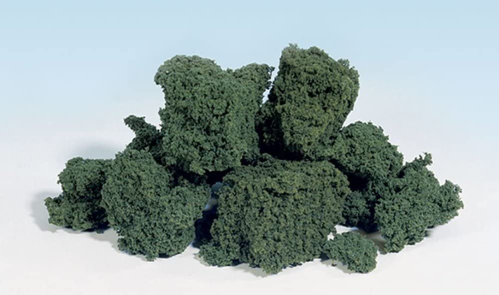 Dark Green Foliage Clusters for Model Train Scenery - Realistic Woodland Scenics Trees & Bushes for Dioramas, Railroad Layouts & Architectural Models