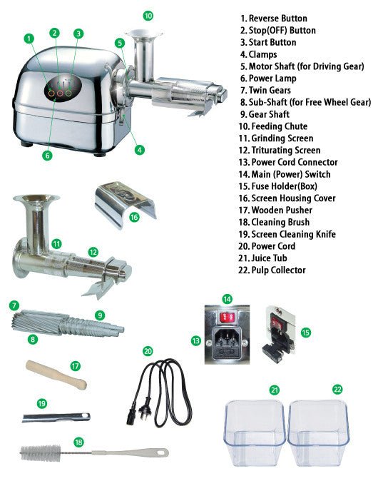 Premium Super Angel Juicer 8500 - Professional Stainless Steel Cold Press Juicer for Fruits & Vegetables - High Yield Slow Masticating Juicer for Healthy Juices - Perfect for Home, Juice Bars & Raw Food Diets