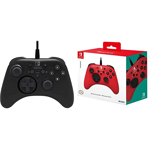 HORI Nintendo Switch HORIPAD Wired Controller Officially Licensed (Red) - Compatible with Nintendo Switch & Switch Lite - Perfect for Gaming, Multiplayer & Travel Use