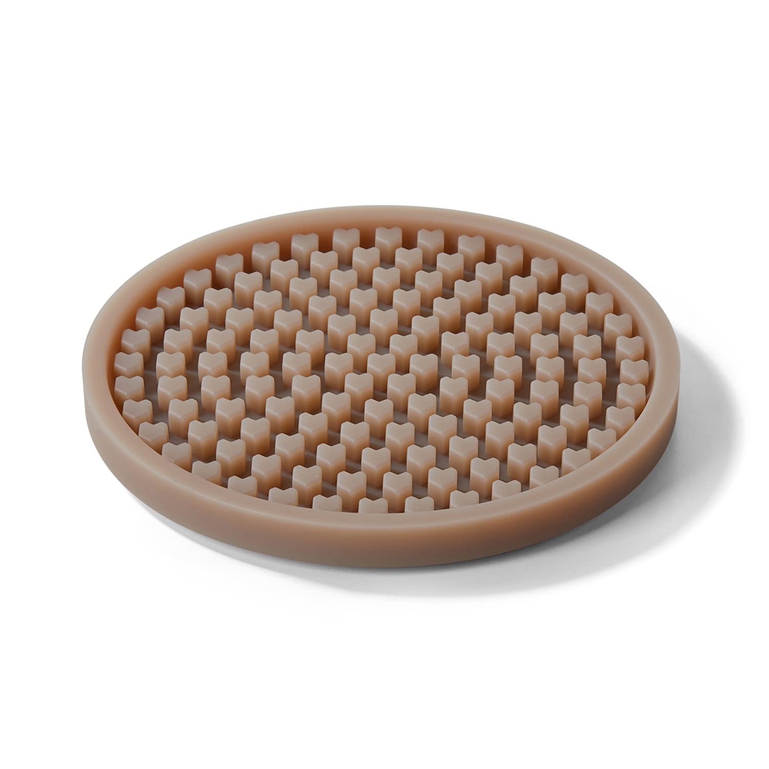 BELLOLINEA Heart Shaped Silicone Drink Coasters Set of 1 - Funny, Durable, Heat Resistant & Non-Slip Table Protector (Khaki Brown) - Perfect for Coffee, Wine, and Hot Beverages at Home or Office