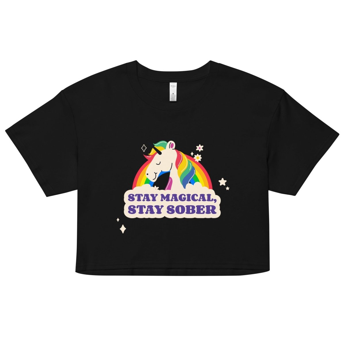 Sobriety Chic Women's Crop Top - Trendy Casual Summer T-Shirt for Streetwear, Gym & Beach Outfits