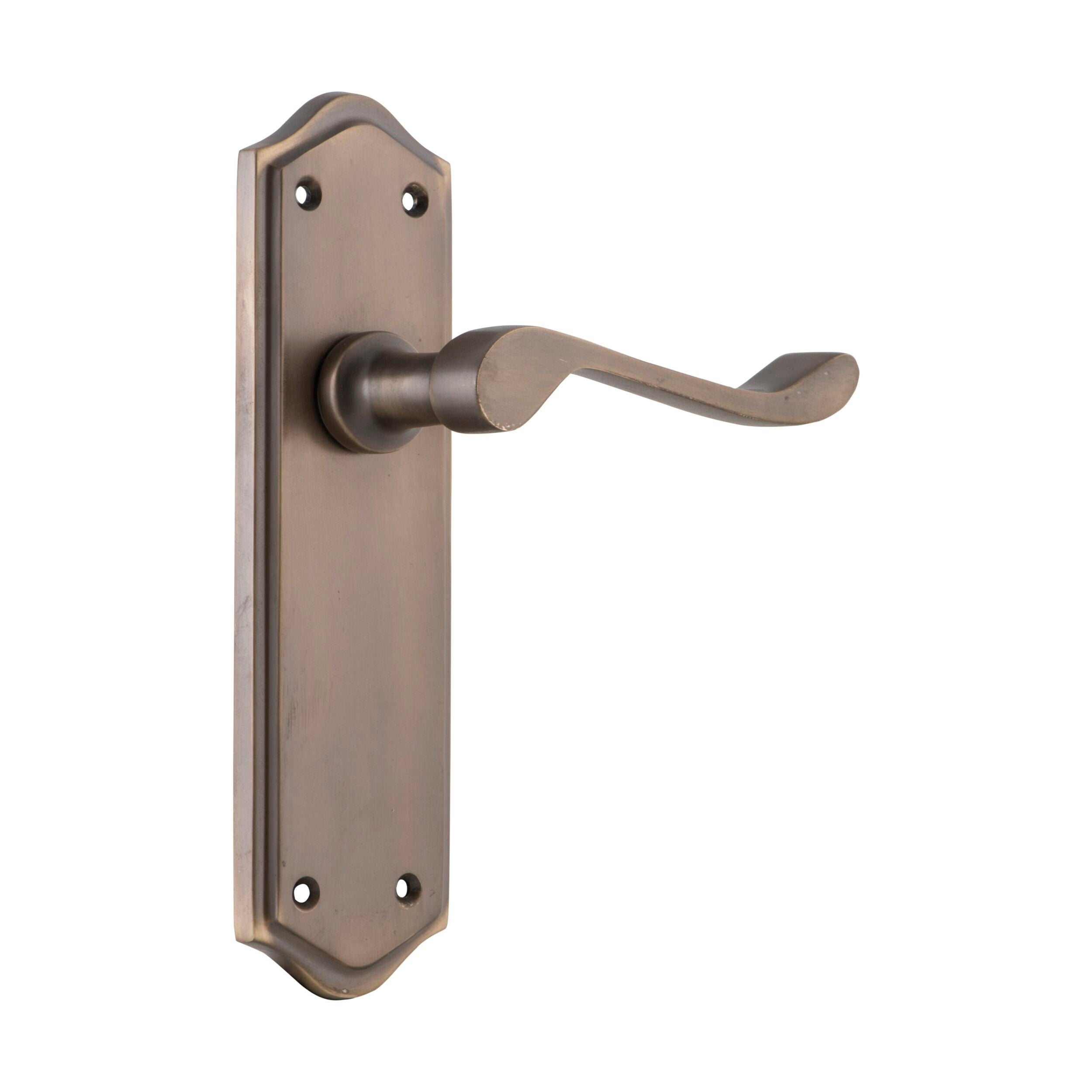 Antique Brass Door Lever Henley Latch Pair - H180xW50xP58mm - Perfect for Vintage Home Decor & Interior Doors
