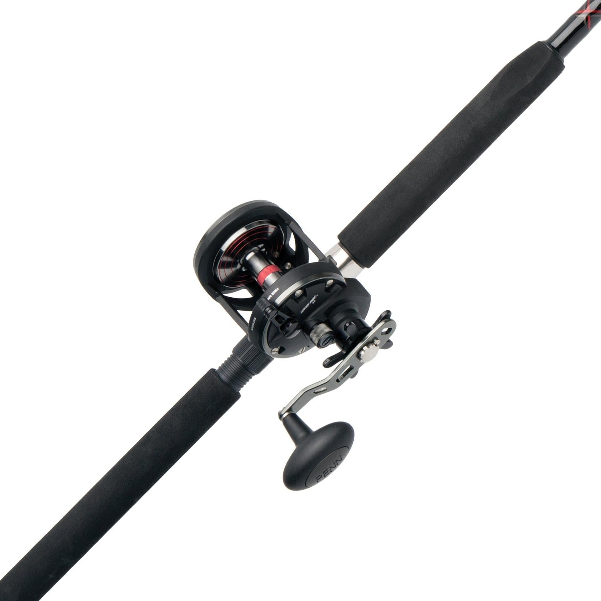 Warfare™ Star Drag Conventional Fishing Rod and Reel Combo - Saltwater & Freshwater Angling for Bass, Trout, and Offshore Fishing