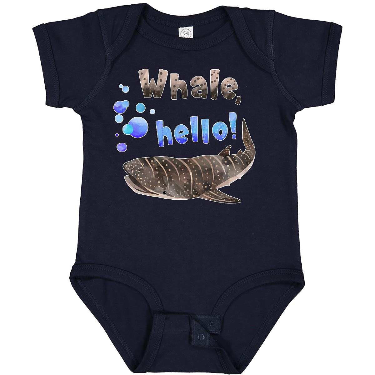 Inktastic Whale Hello Cute Whale Shark with Bubbles Baby Bodysuit - Adorable Infant Onesie for Boys & Girls - Perfect for Beach Day, Birthday Gifts & Nursery Outfits