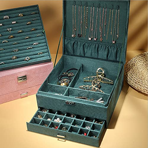 Luxury Velvet Jewelry Organizer Box - Large Capacity Storage for Necklaces, Rings, Earrings & Watches - Elegant Light Purple Jewelry Case - Perfect for Travel, Gift Giving & Home Decor