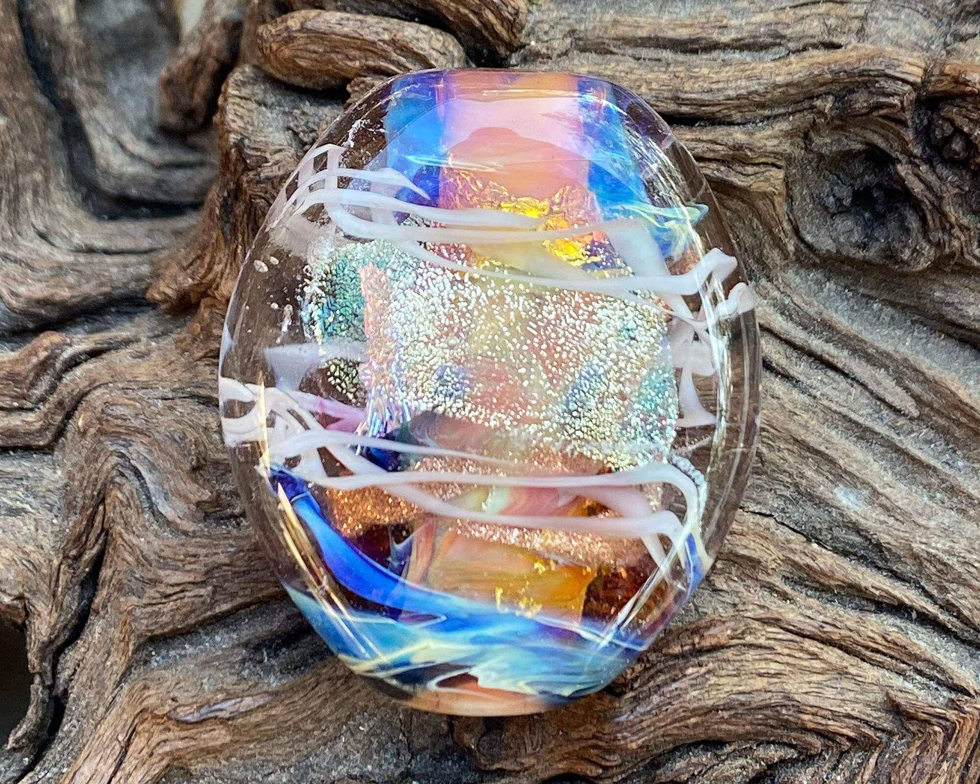 Handmade Sunset Treasure Lampwork Glass Focal Bead SRA - Perfect for Jewelry Making, DIY Crafts, and Beading Projects