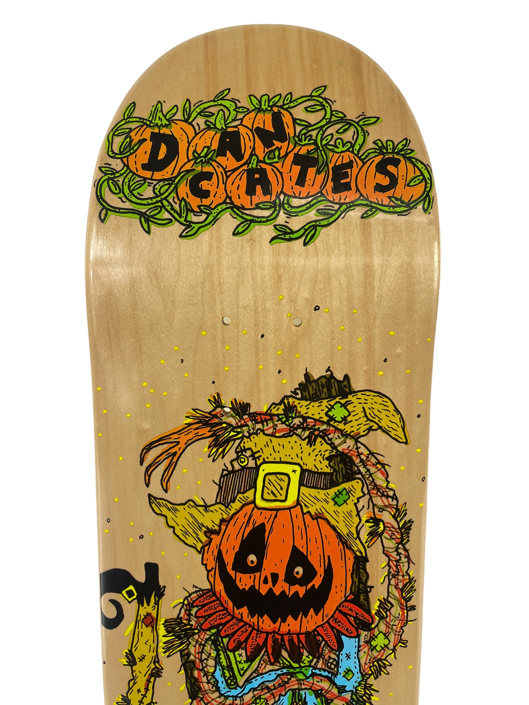 Dan Cates Pro Deck Pumpkin Death Skateboard - High Performance Skateboard Deck for Street & Vert Skating - Choose Your Size (7.5-8.5) - Perfect for Skaters & Collectors