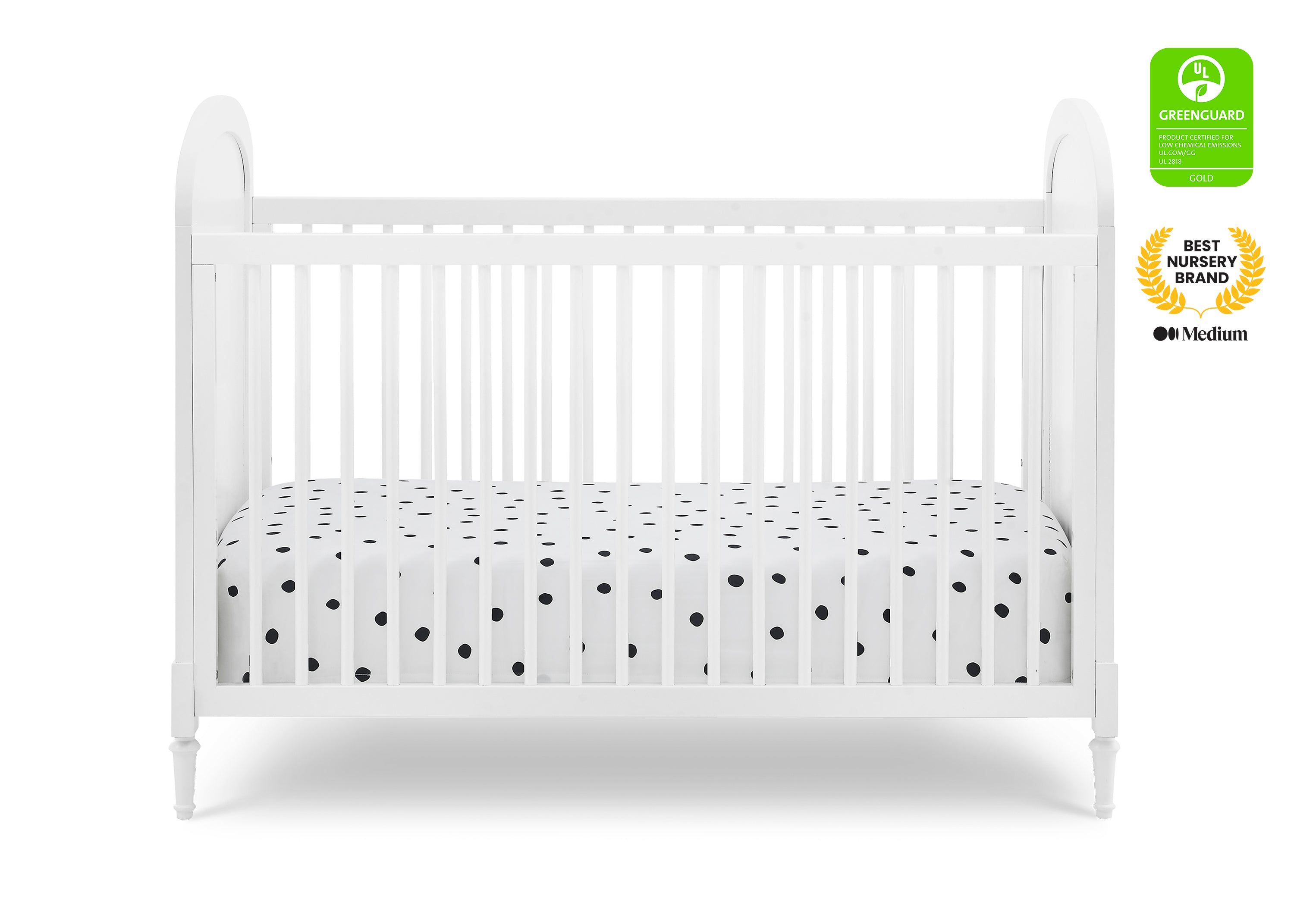 Madeline 4-in-1 Convertible Baby Crib - Toddler Bed & Daybed Conversion - Nursery Furniture for Boys & Girls - Perfect for Newborns to Teens Bedroom Decor