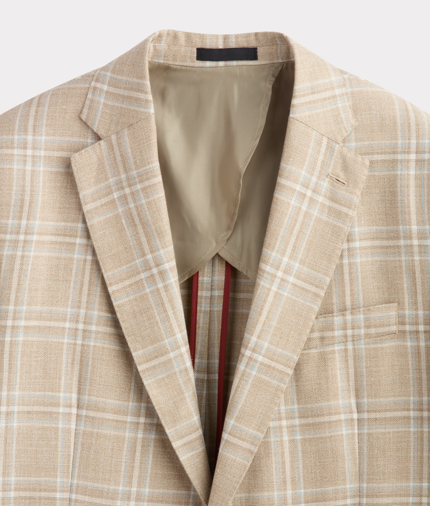 Lucchese Men's Beige & Light Blue Plaid Sport Coat - Classic Casual Blazer for Business, Office & Outdoor Events