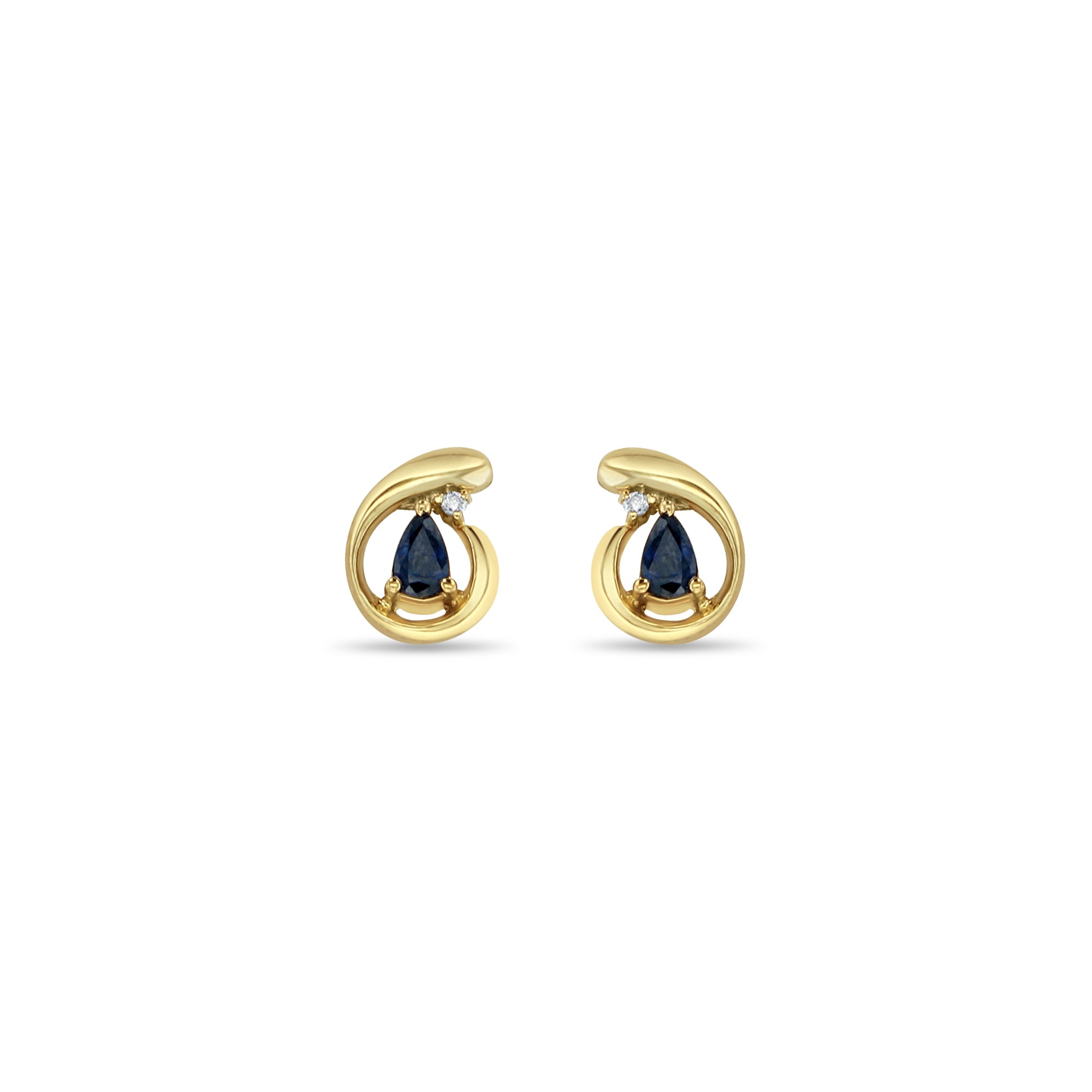 14K Yellow Gold Pear Shaped Sapphire Stud Earrings - Elegant Dainty Earrings for Women, Perfect for Weddings, Parties & Everyday Wear