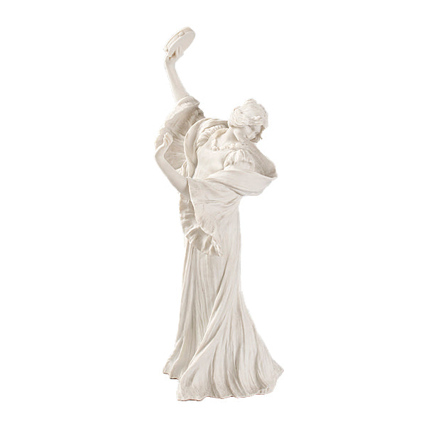 Agathon Léonard Danseuse Tambourin à Droite Bisque Ceramic Sculpture - Antique French Art Nouveau Figurine - Perfect for Home Decor, Collectors & Art Lovers