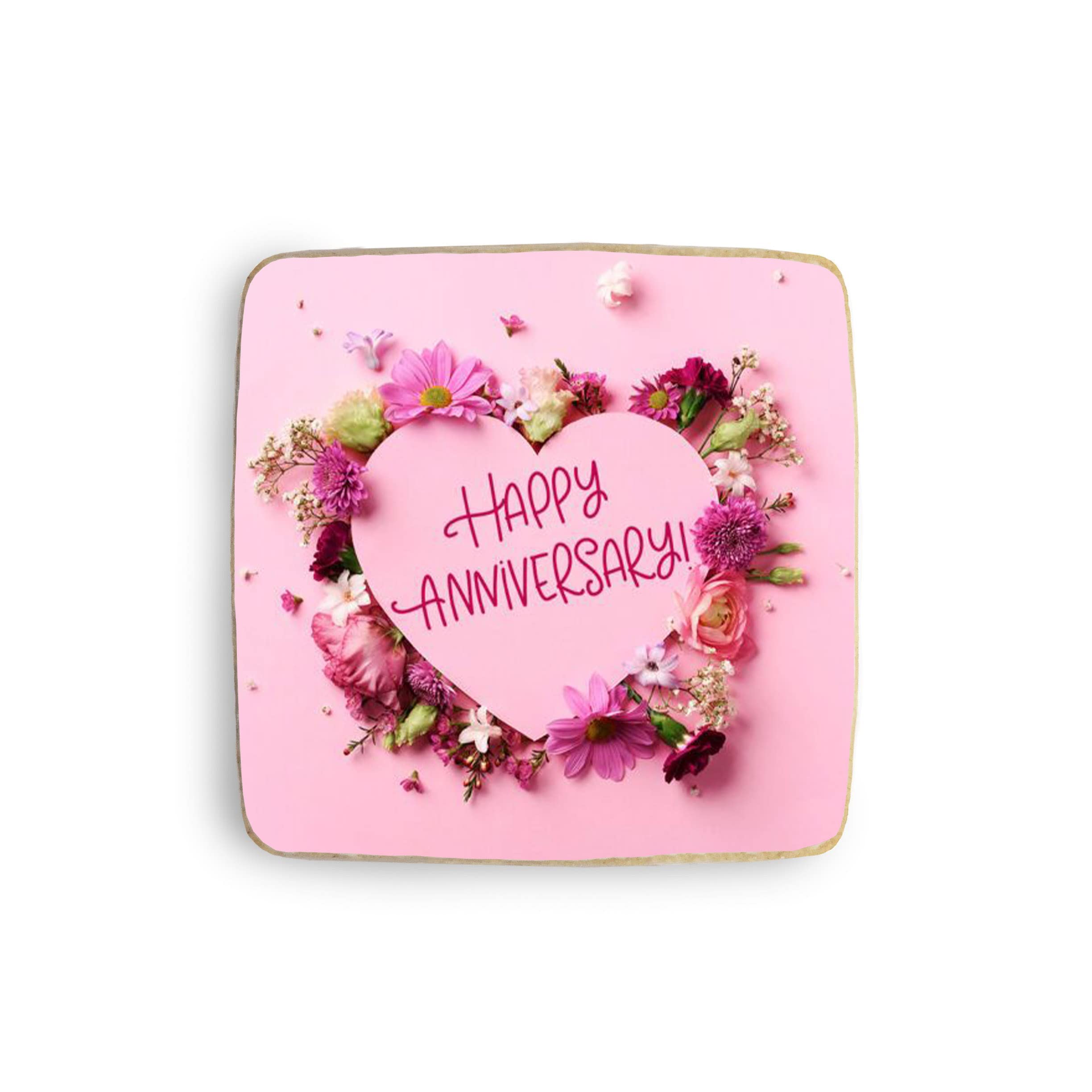 Custom Square Happy Anniversary Cookies - 4 Pack with Personalized Photos | Perfect for Celebrations, Gifts, and Special Occasions