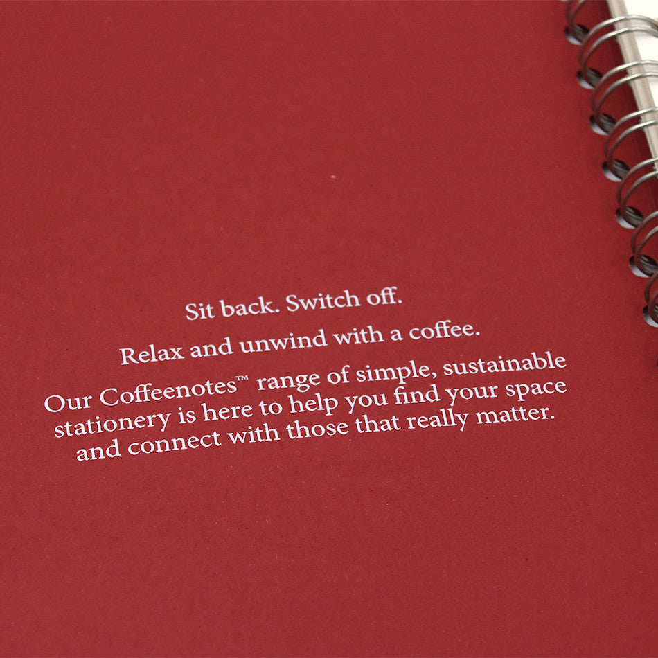 Coffeenotes Medio Wiro Notebook Cherry - Spiral Bound Journal for Coffee Lovers, Perfect for Note Taking, Sketching & Gift Giving - Ideal for Coffee Shops, Office & Home Use
