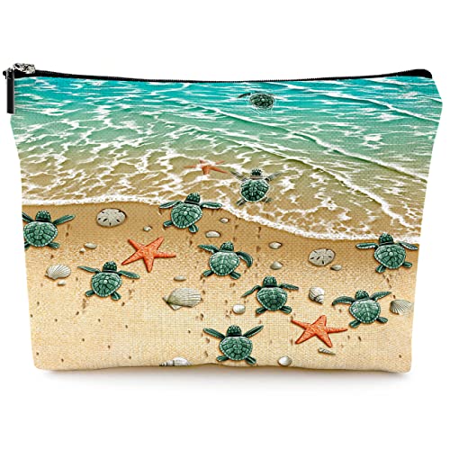 Seashell on Beach Makeup Bags