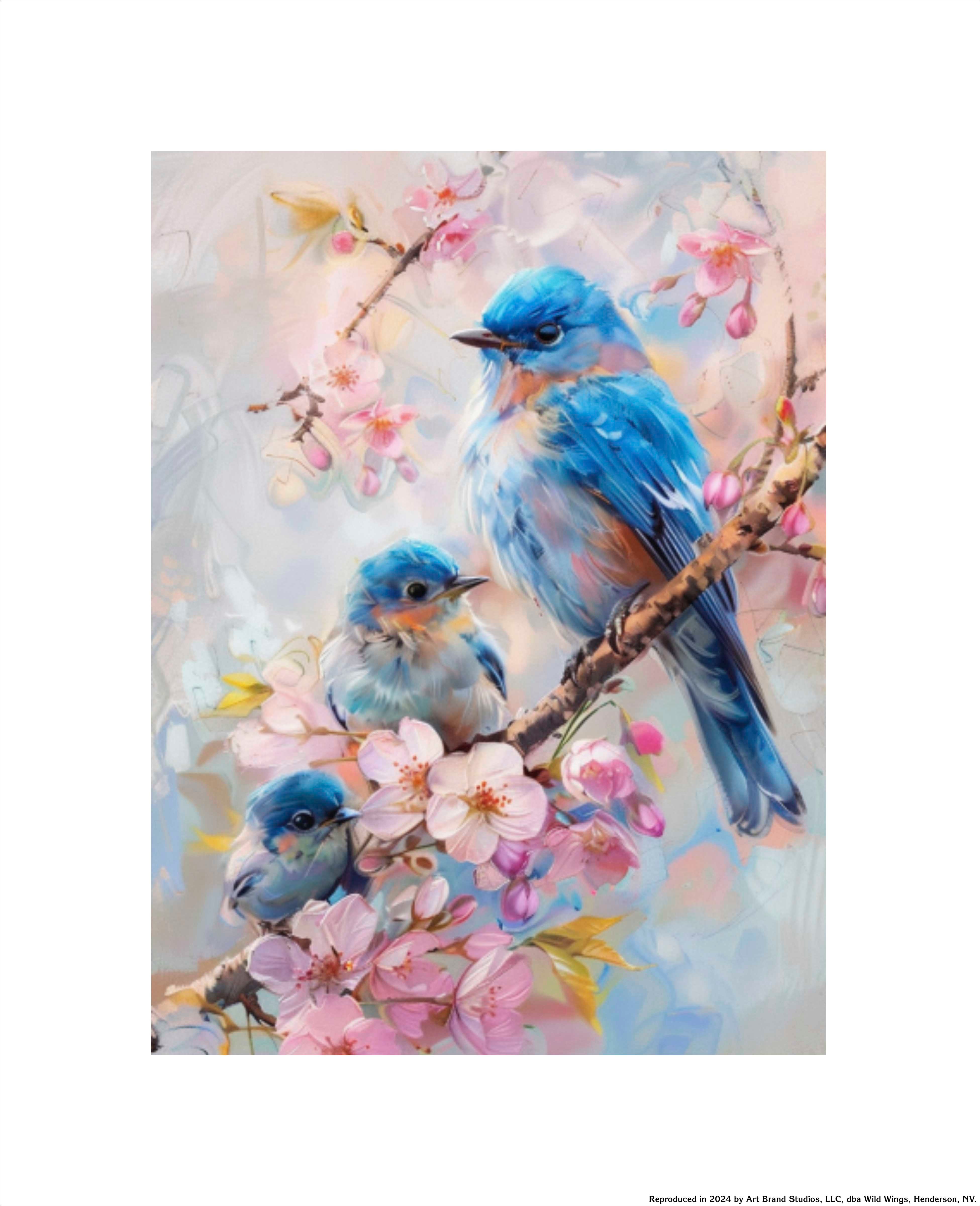 Bluebirds Art Prints - Handmade Wall Decor for Home & Office - Perfect for Living Room, Bedroom & Gift Giving